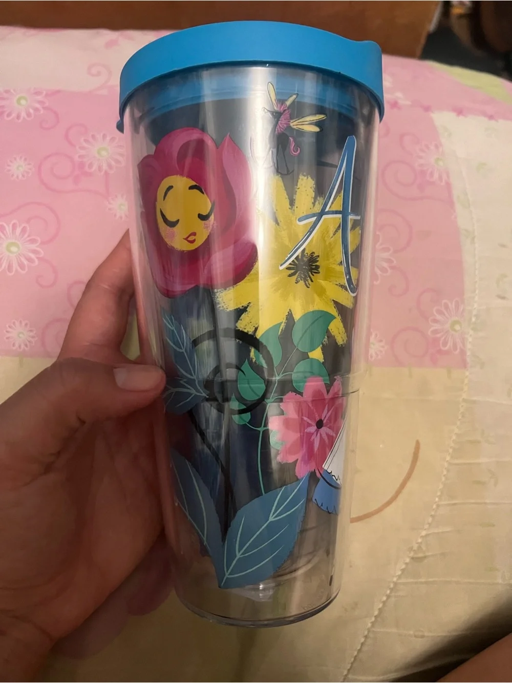 tervis Alice in Wonderland Blue Floral Travel Tumbler